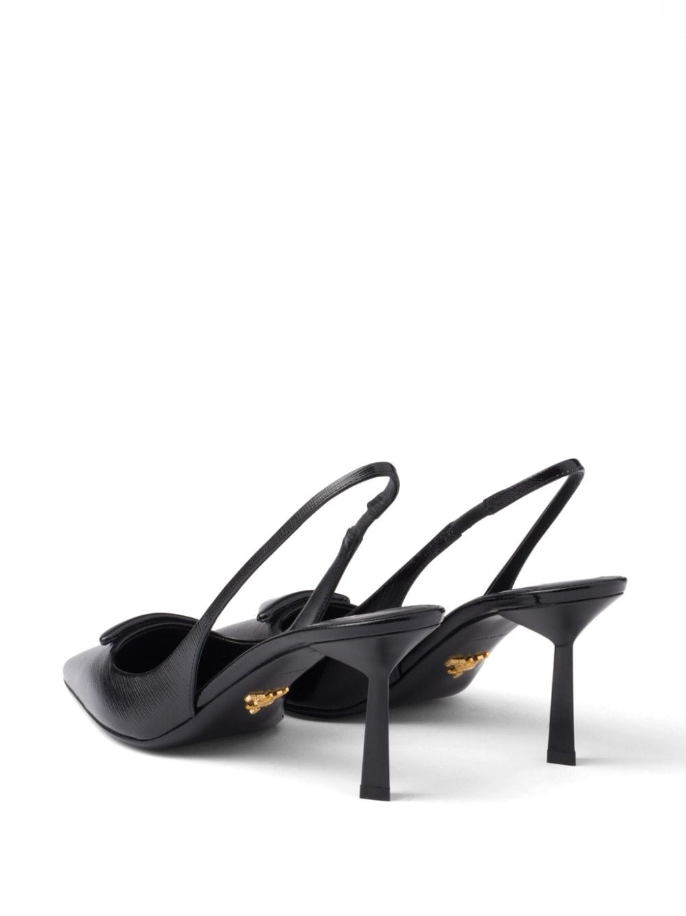 75mm triangle-logo leather pumps - 3