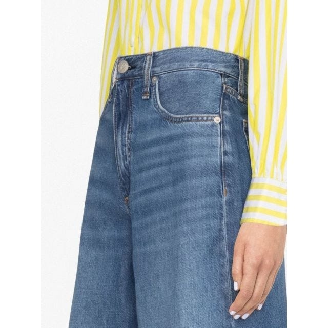 Washed-denim wide-leg jeans - 5