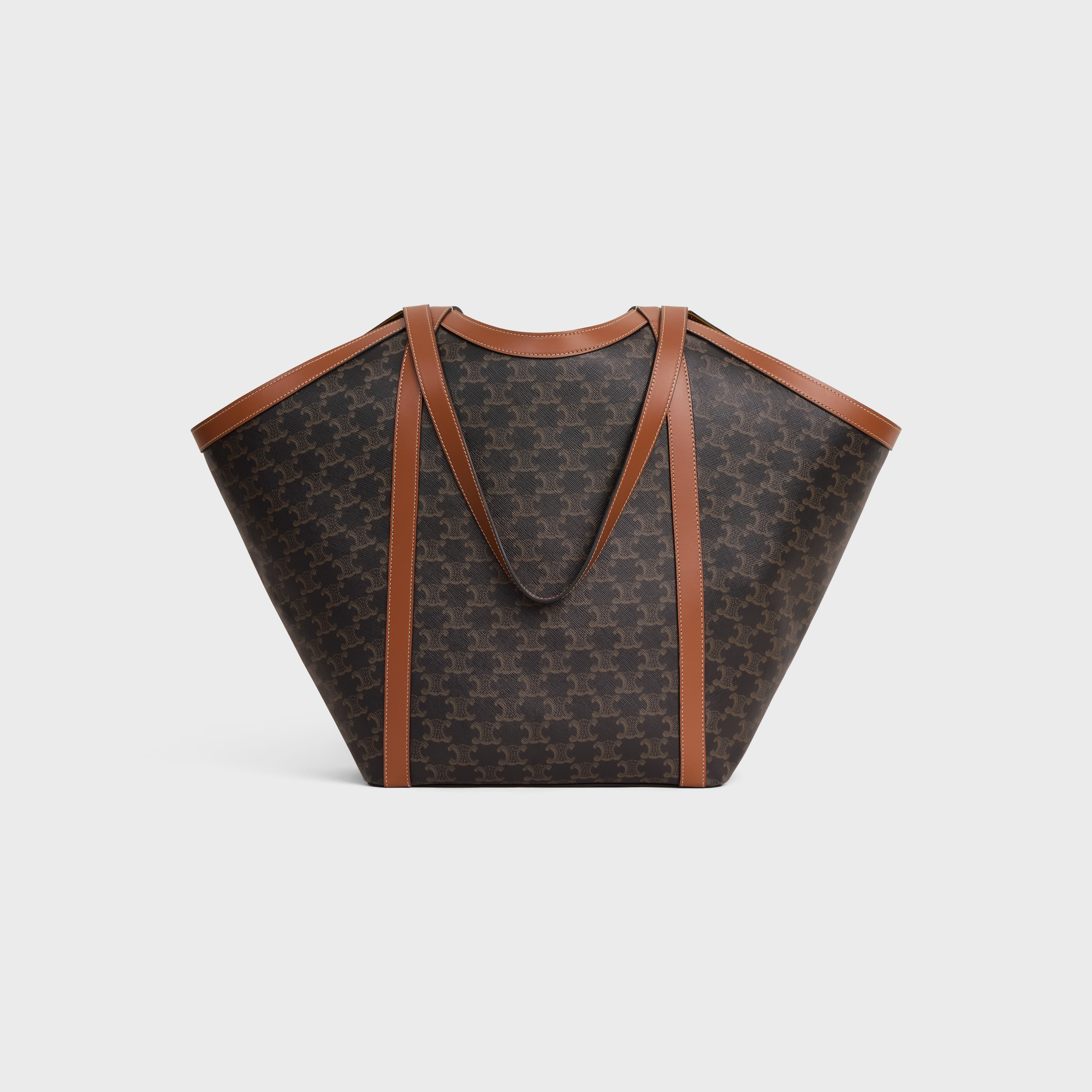 LARGE CABAS IN Triomphe canvas and calfskin - 3