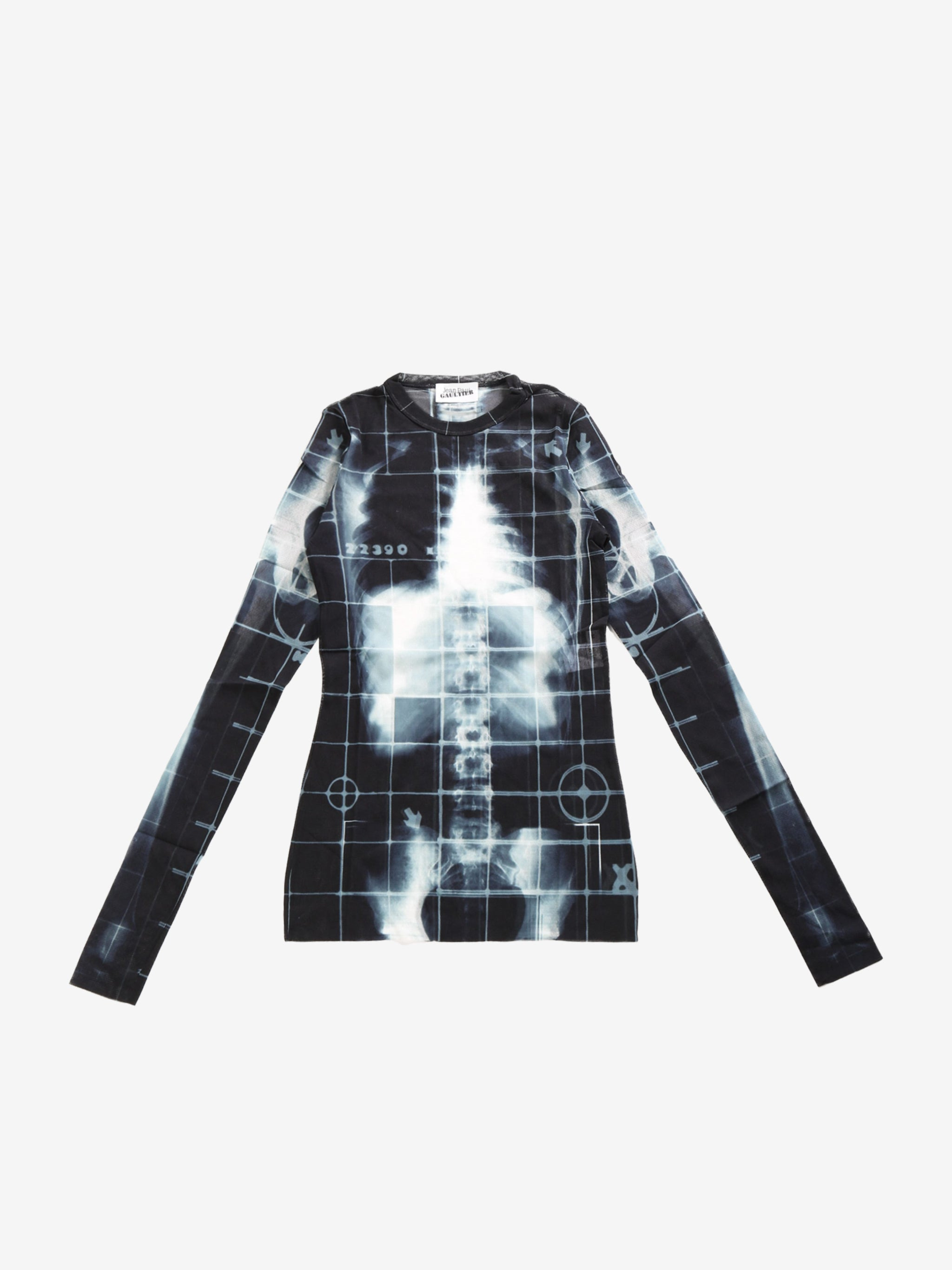 JEAN PAUL GAULTIER - Women Printed "Squeletor" Mesh Long Sleeves Top - 4