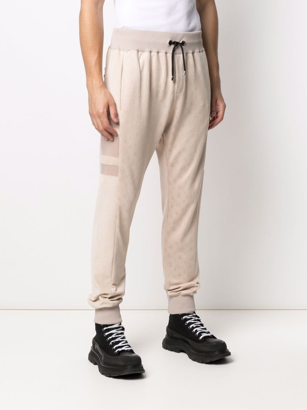 jacquard monogram track pants - 3