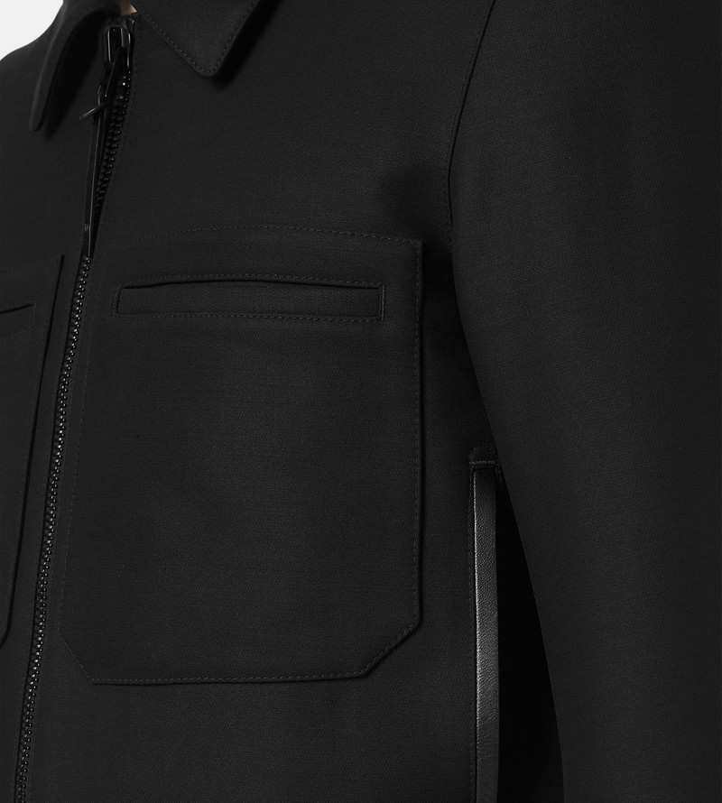 TOM FORD LACQUERED WOOL TRICOTINE BATTLE JACKET outlook