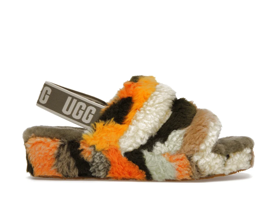 UGG Fluff Yeah Cali Collage Slide Olive (Women's) - 1