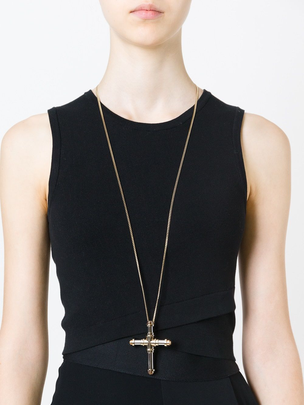 chunky cross pendant necklace - 2