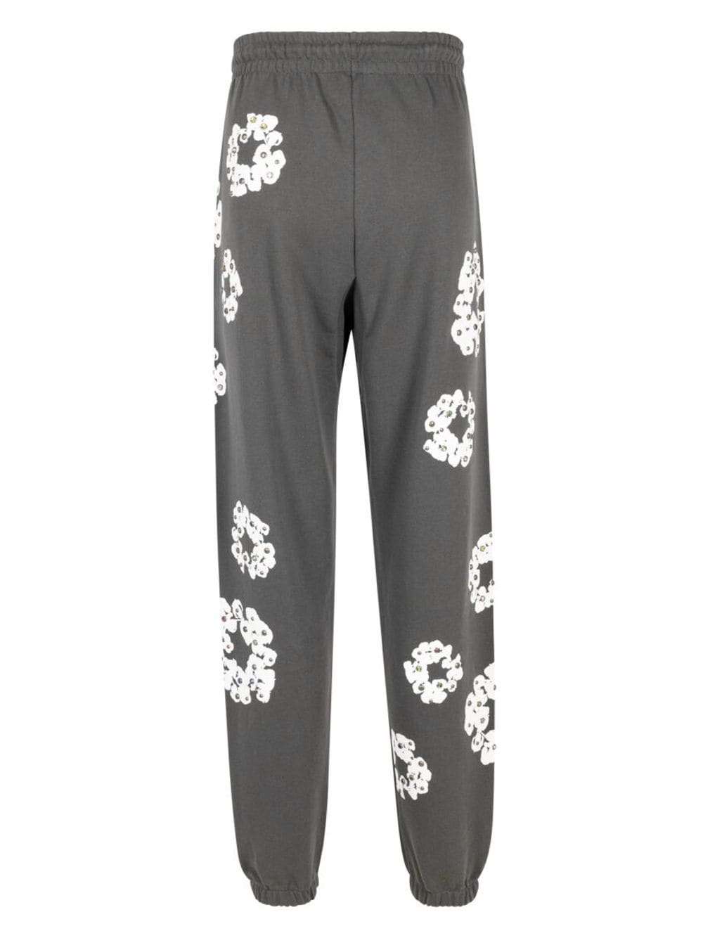Rhinestone Cotton Wreath-print track pants - 2