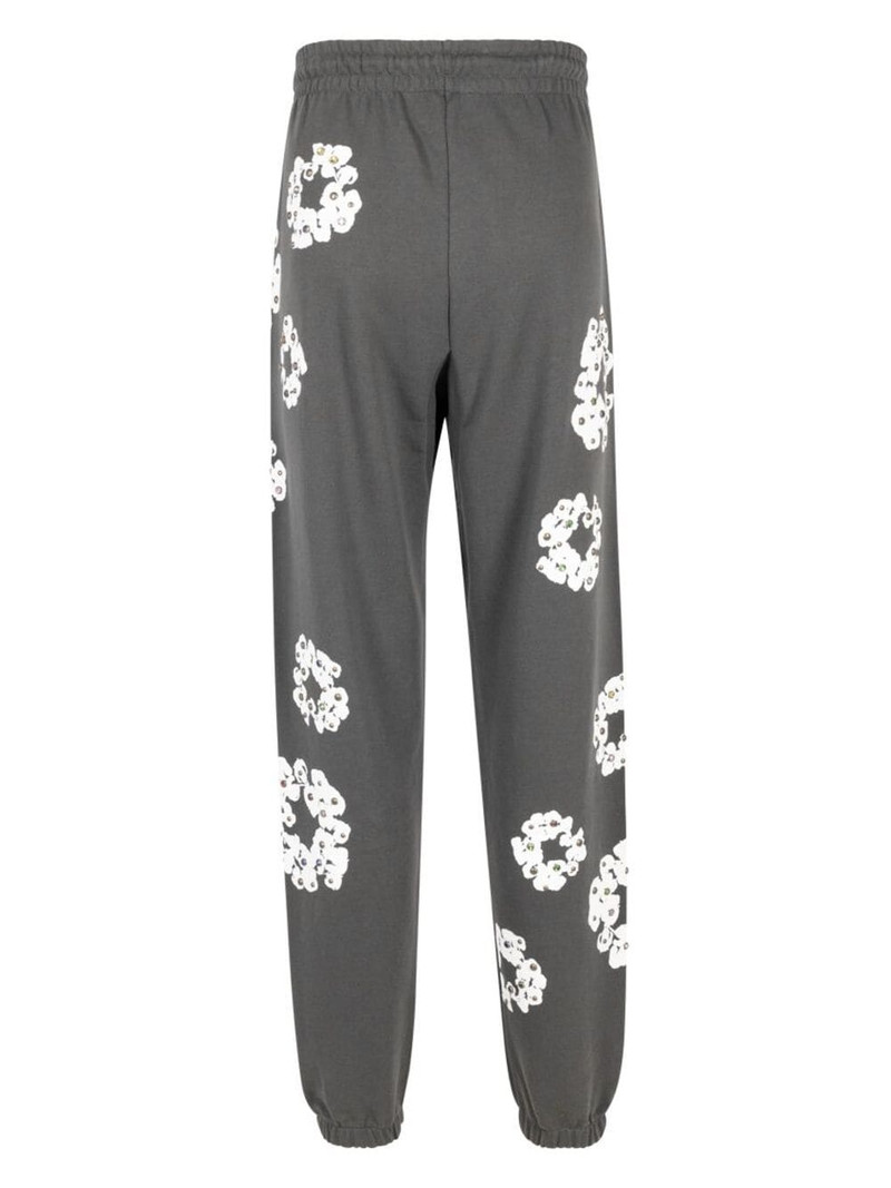 DENIM TEARS Rhinestone Cotton Wreath-print track pants outlook