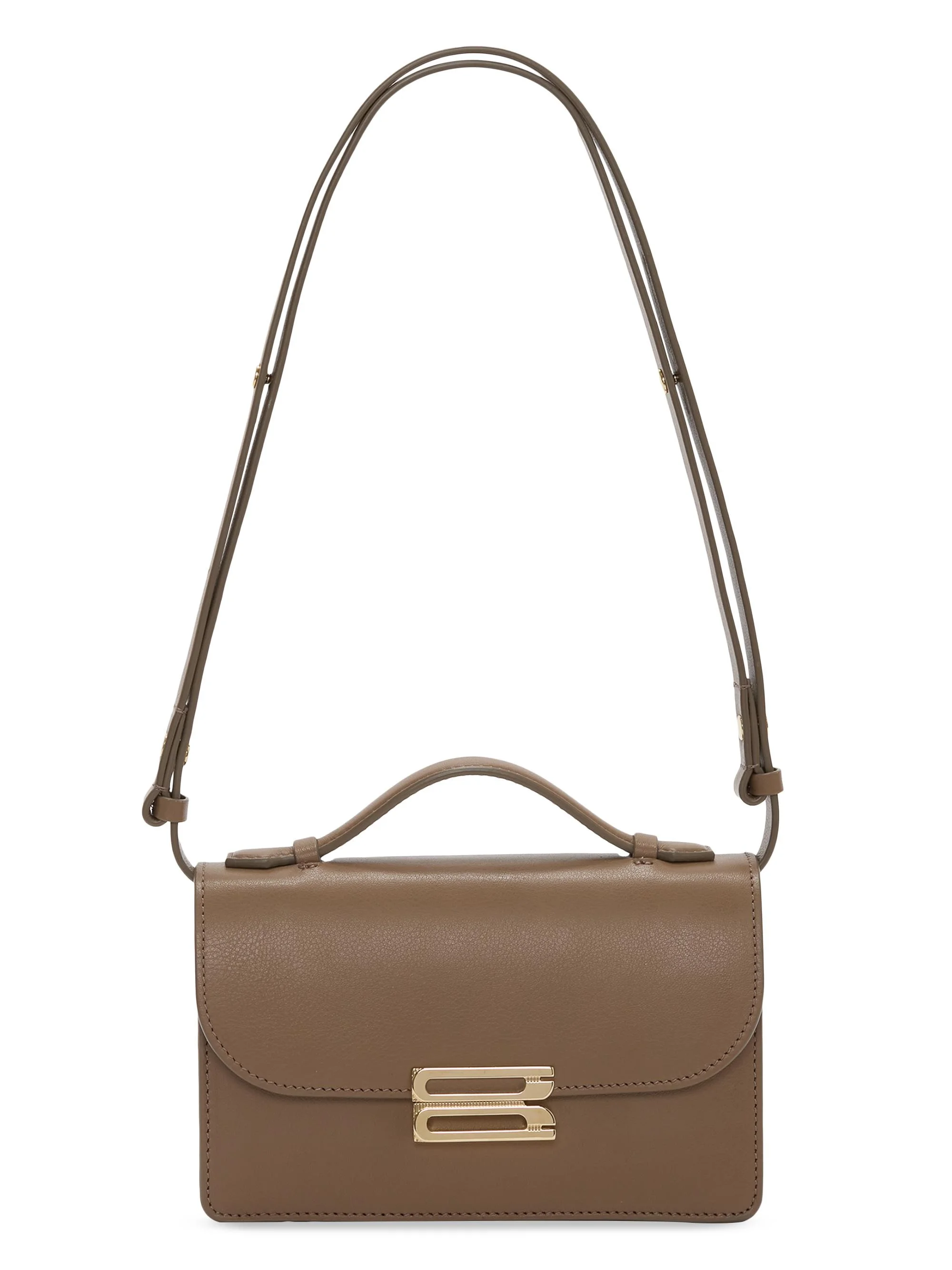 Women's Dorian Small Leather Shoulder Bag - Dove Grey - 1