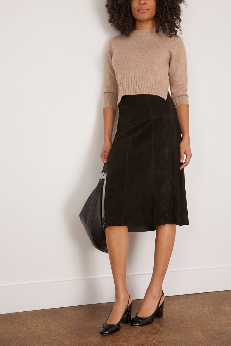 Loulou de Saison Mora Cropped Sweater in Beige Melange outlook