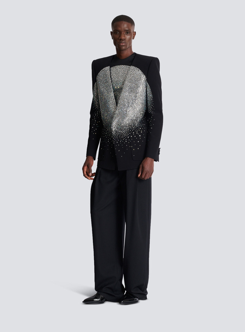 Balmain 1-button jacket with rhinestone Galaxy motif outlook