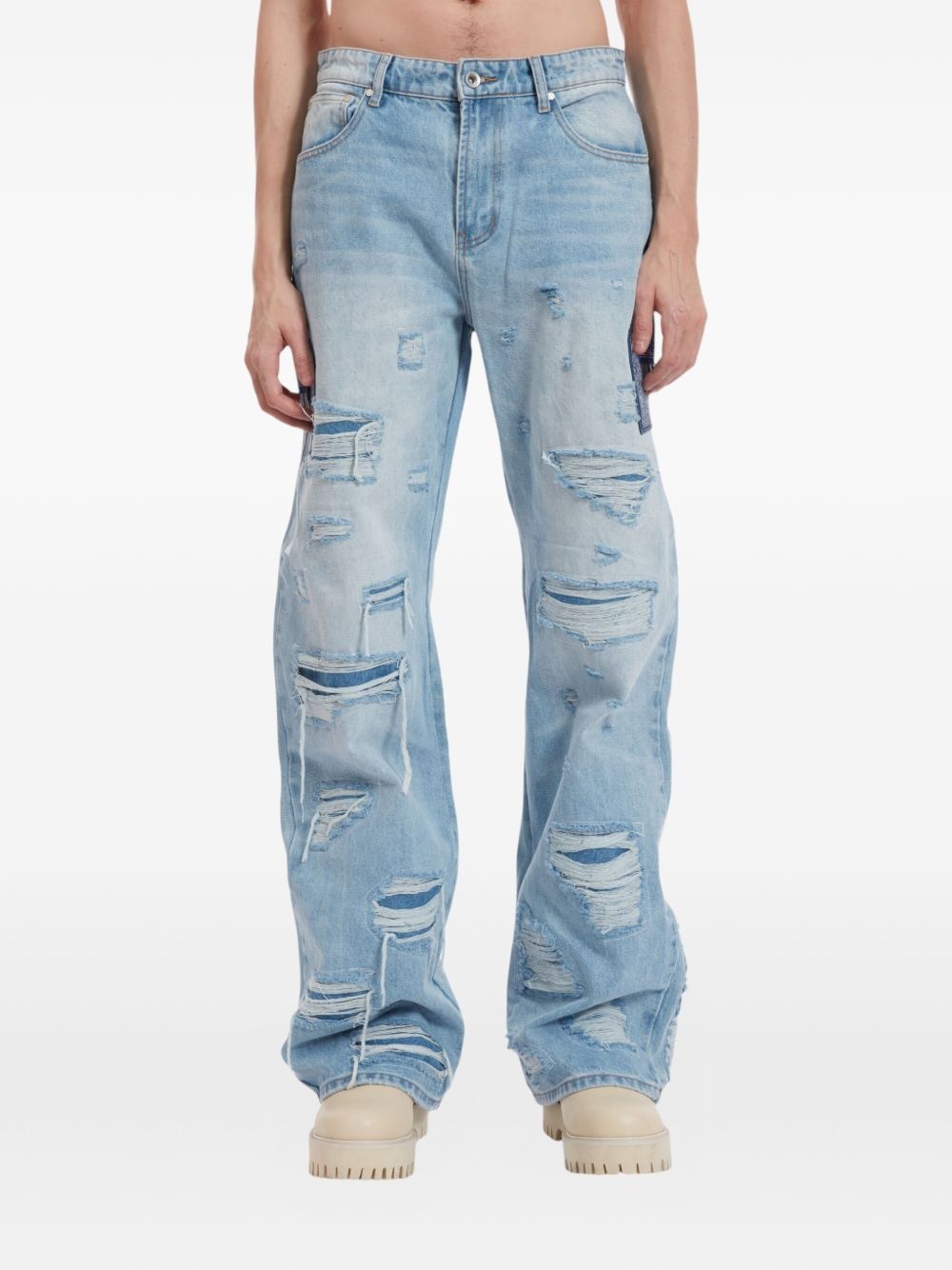 side-patch jeans - 2