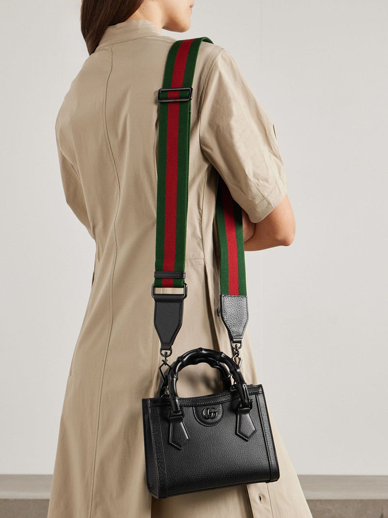 Diana mini textured-leather tote Black 6