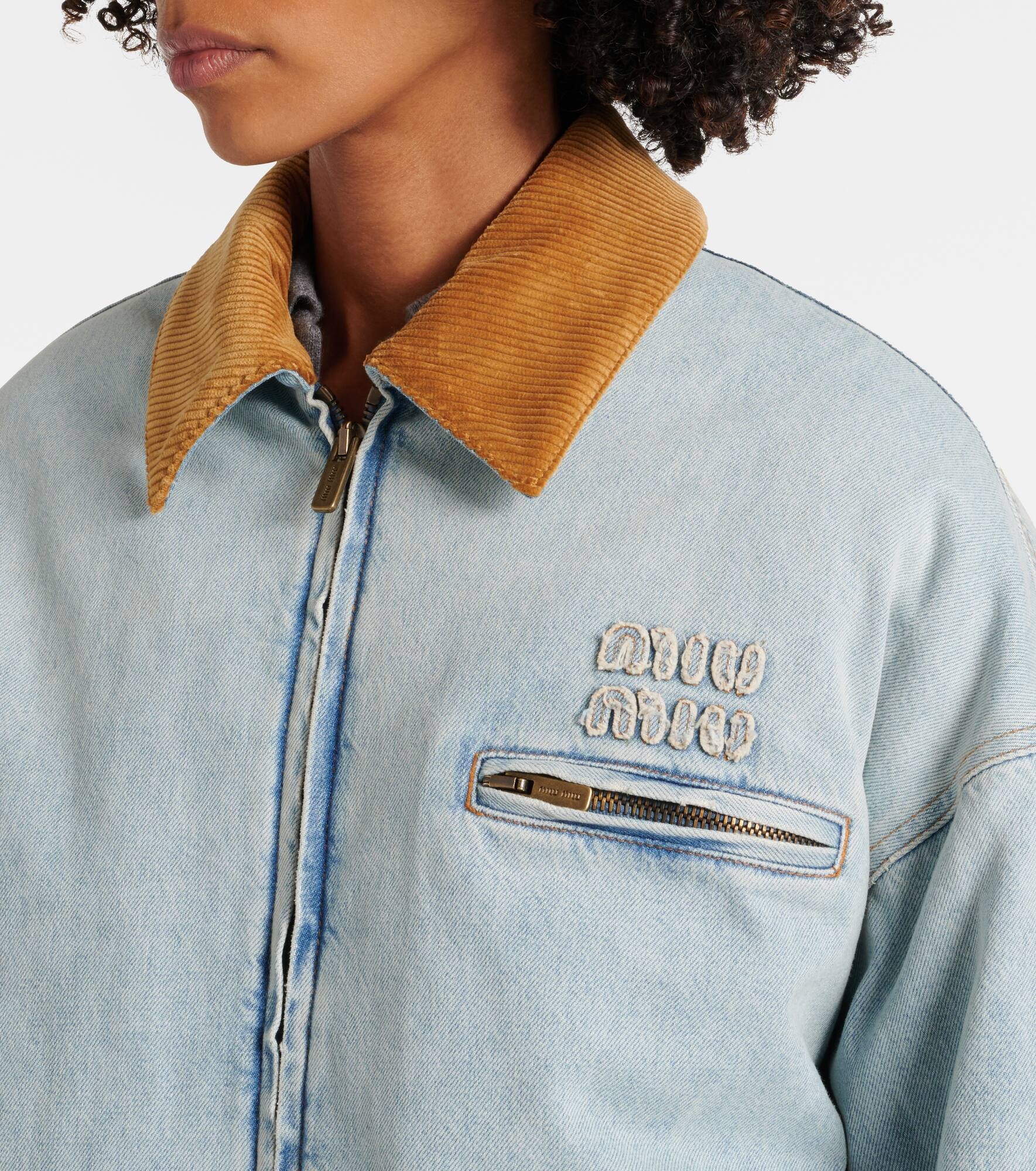 Logo denim puffer jacket - 5