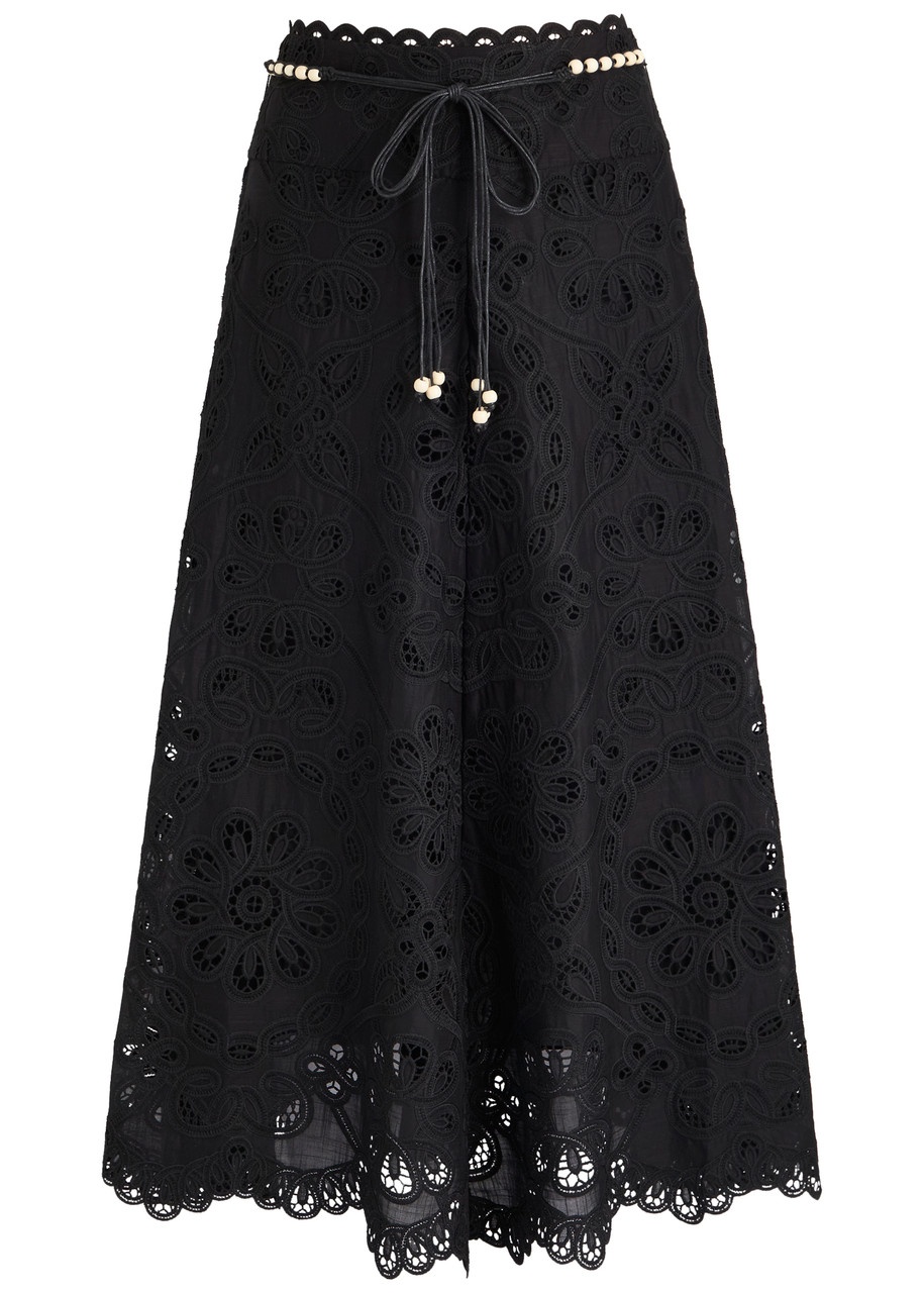 Zimmermann Rhiannon Embroidered Cotton Midi Skirt - 1
