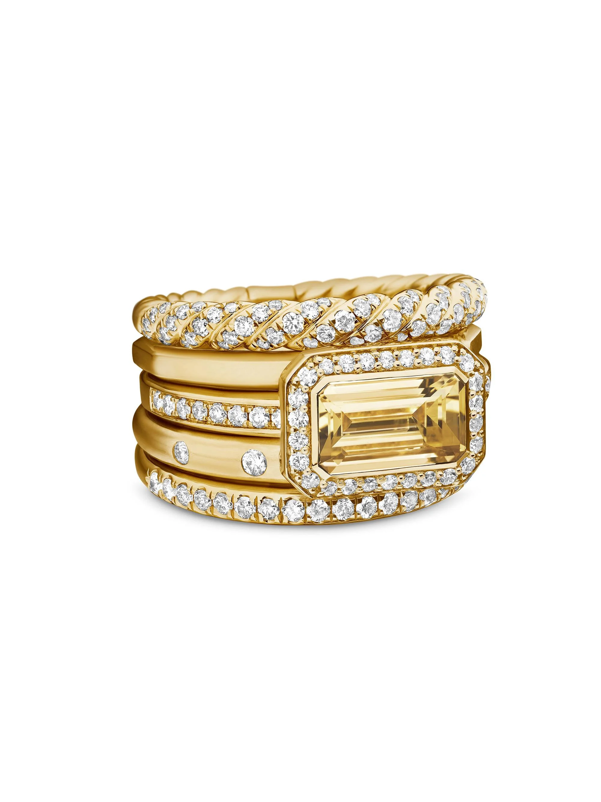 Women's Stax Statement Ring in 18K Yellow Gold - Champagne Citrine - 1