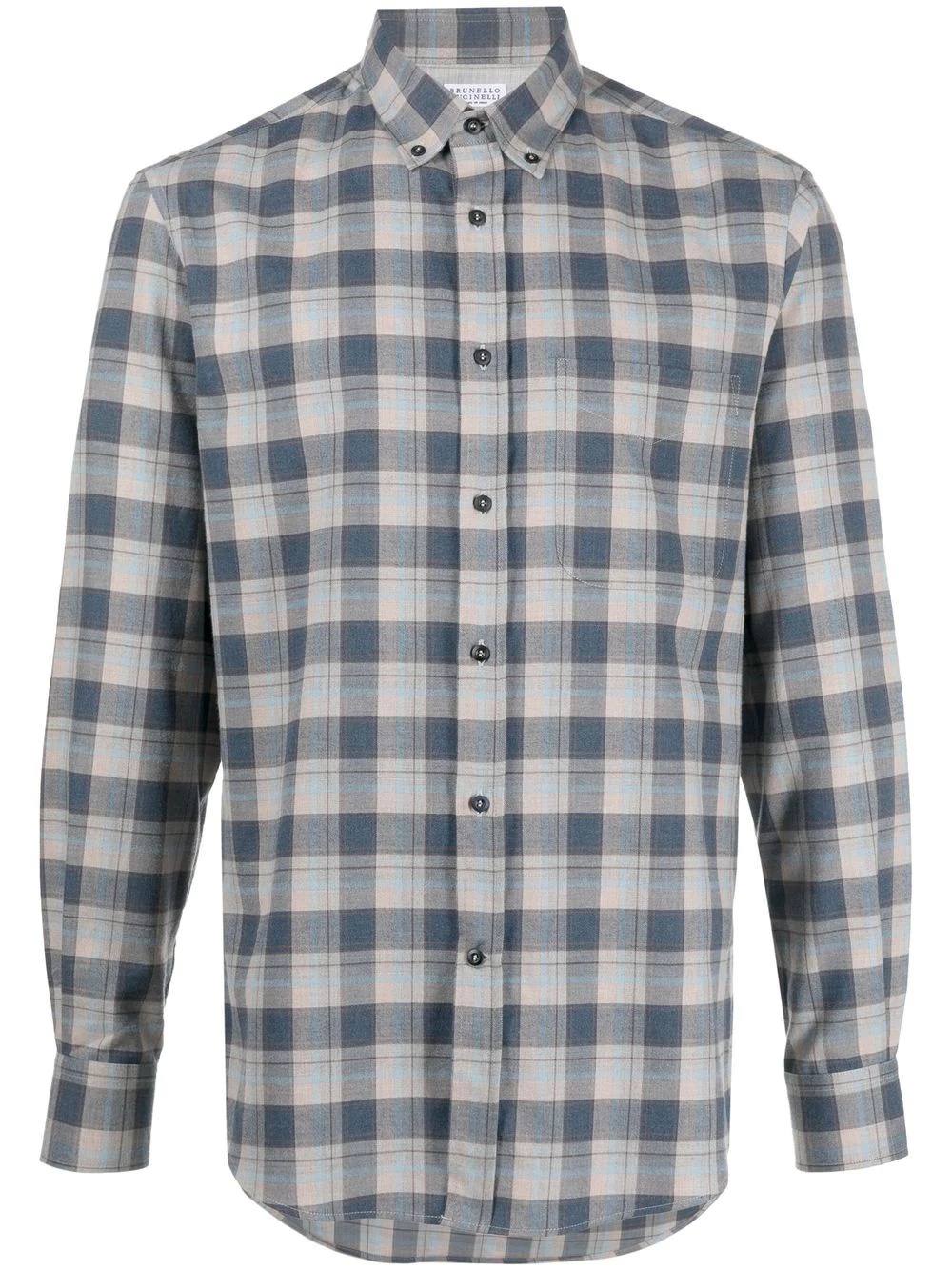 check-print button-down shirt - 1