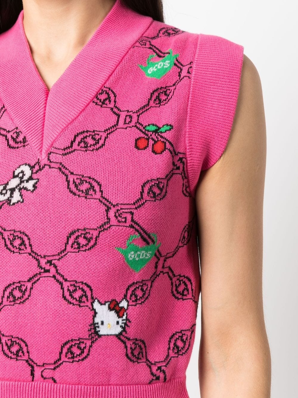 graphic-print jacquard vest - 5