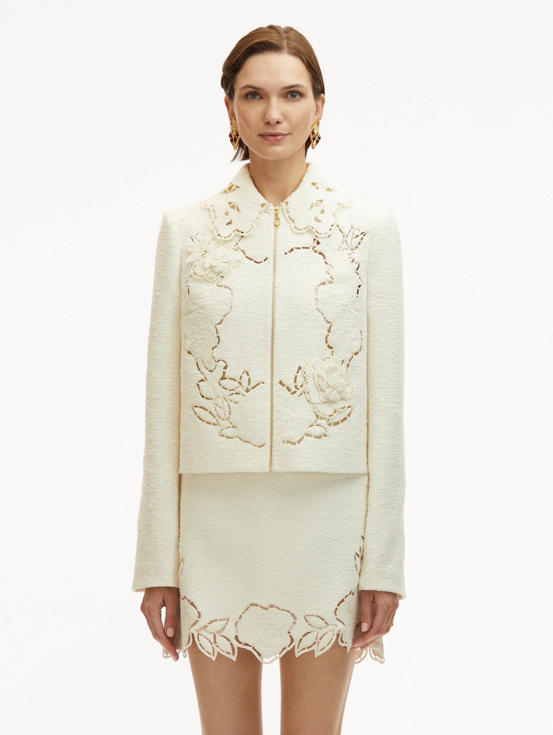 ENGLISH ROSE CUTOUT TWEED JACKET - 2