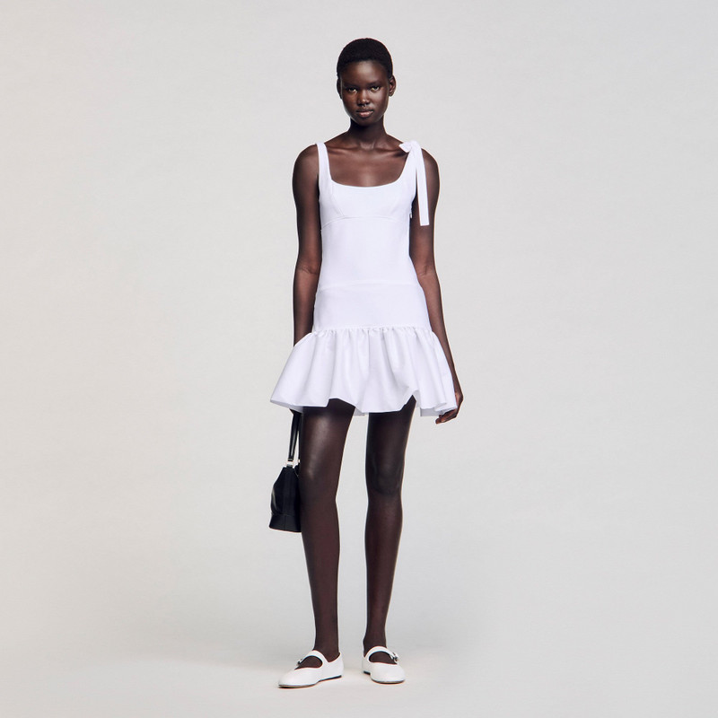 DUAL-MATERIAL MINI DRESS - 1