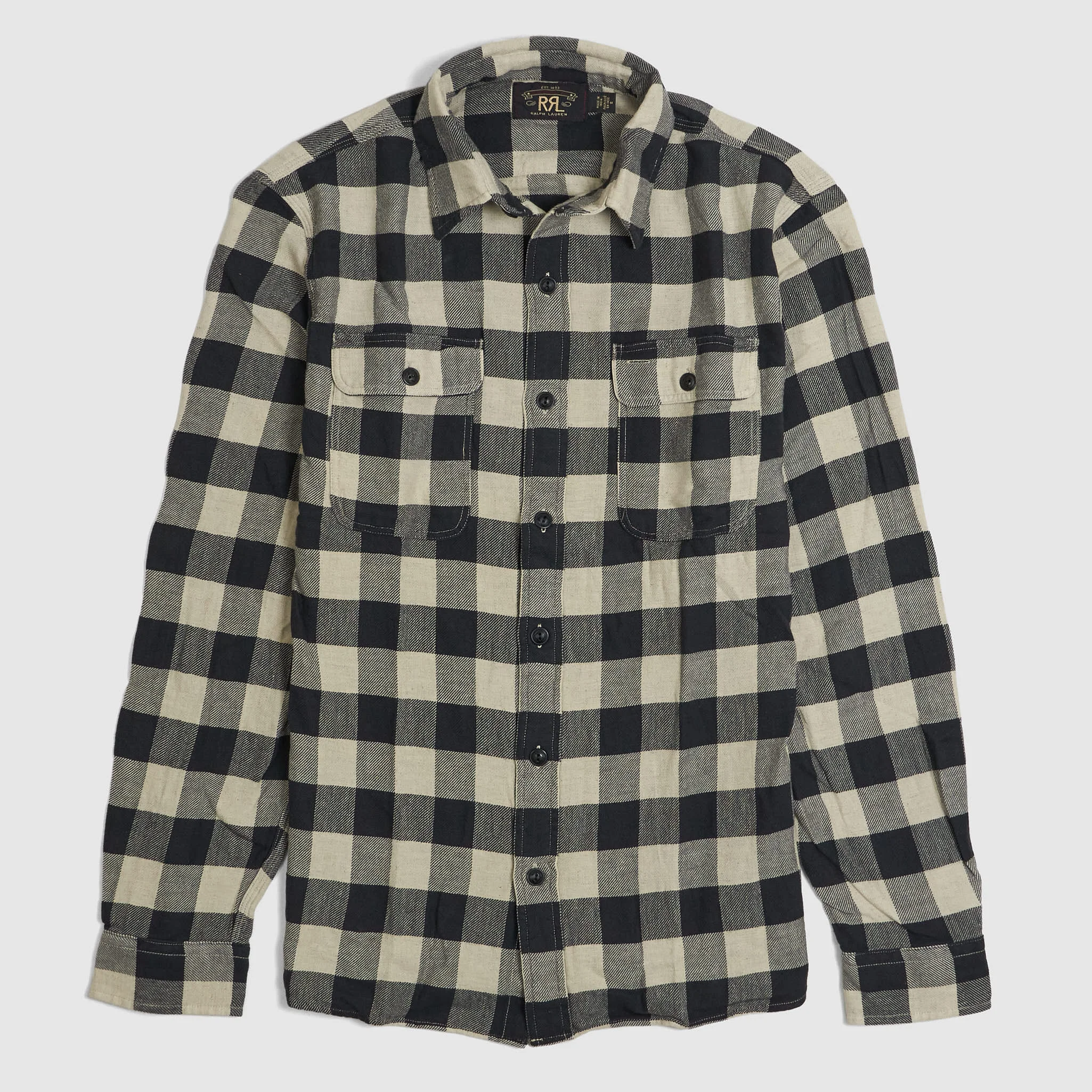 Double RL Long Sleeve Buffalo Check Twill Work Shirt - 1