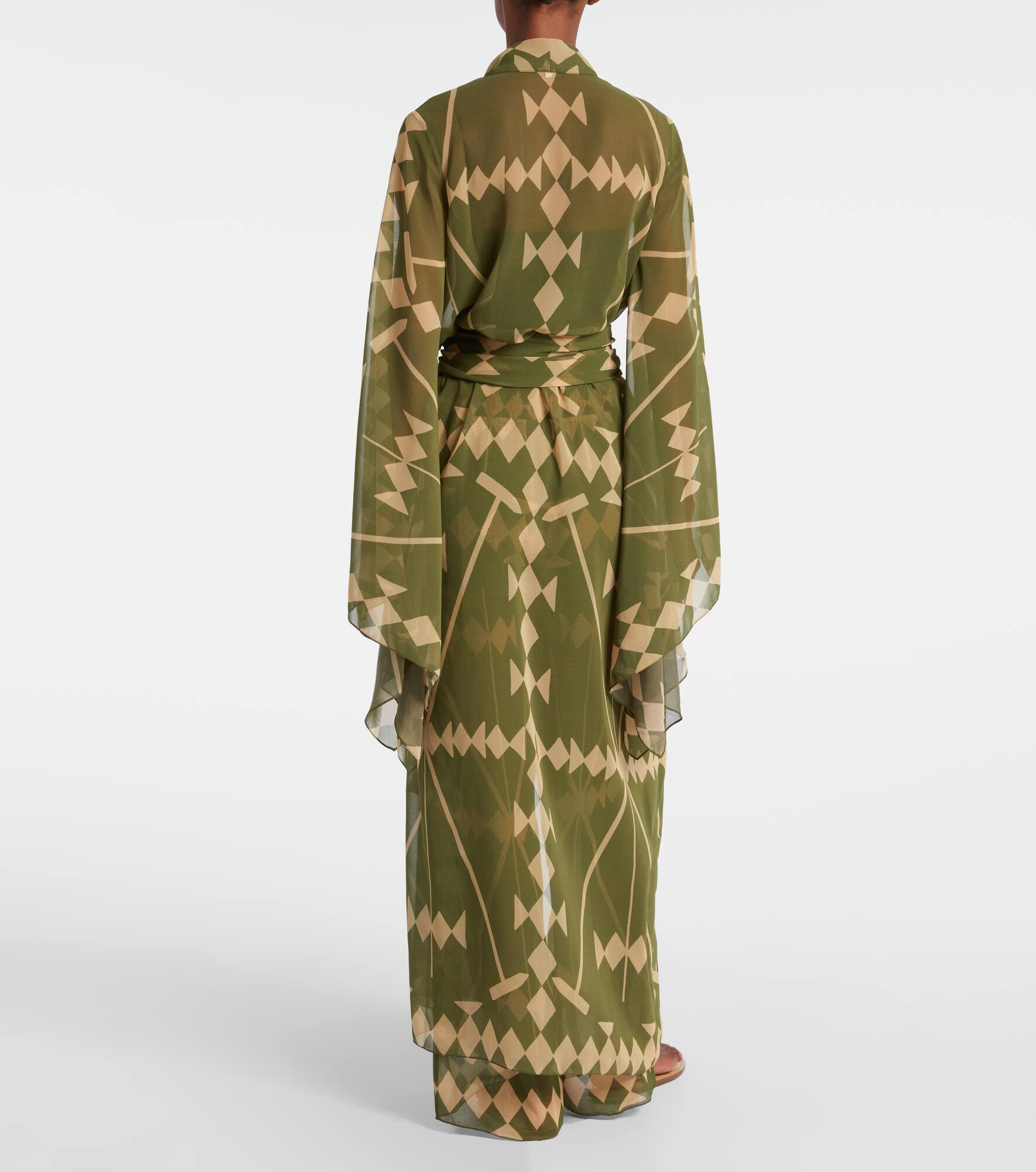 Printed georgette beach cover-up - 3