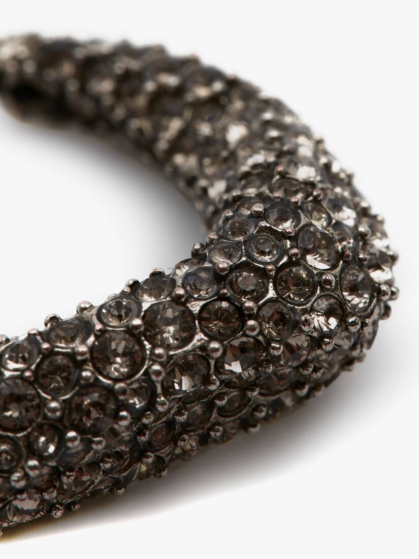 Molten Pave Earrings in Antique Silver - 3