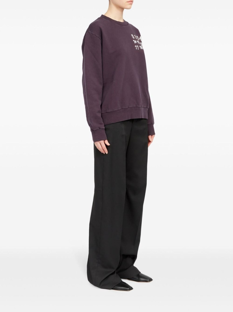 Numbers-print cotton sweatshirt 3