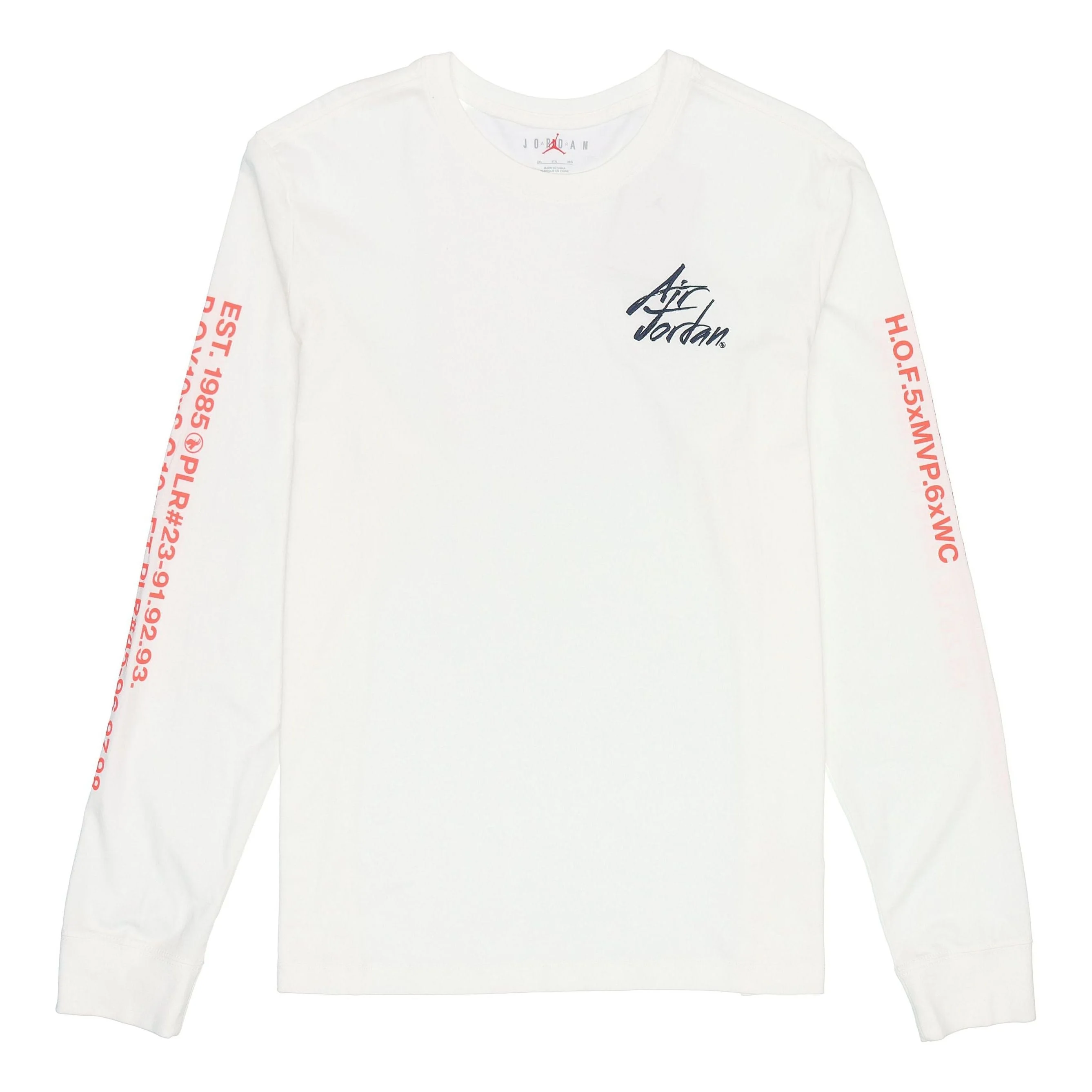 Air Jordan Embroidered Alphabet Printing Casual Sports Round Neck Long Sleeves White DC6647-100 - 1