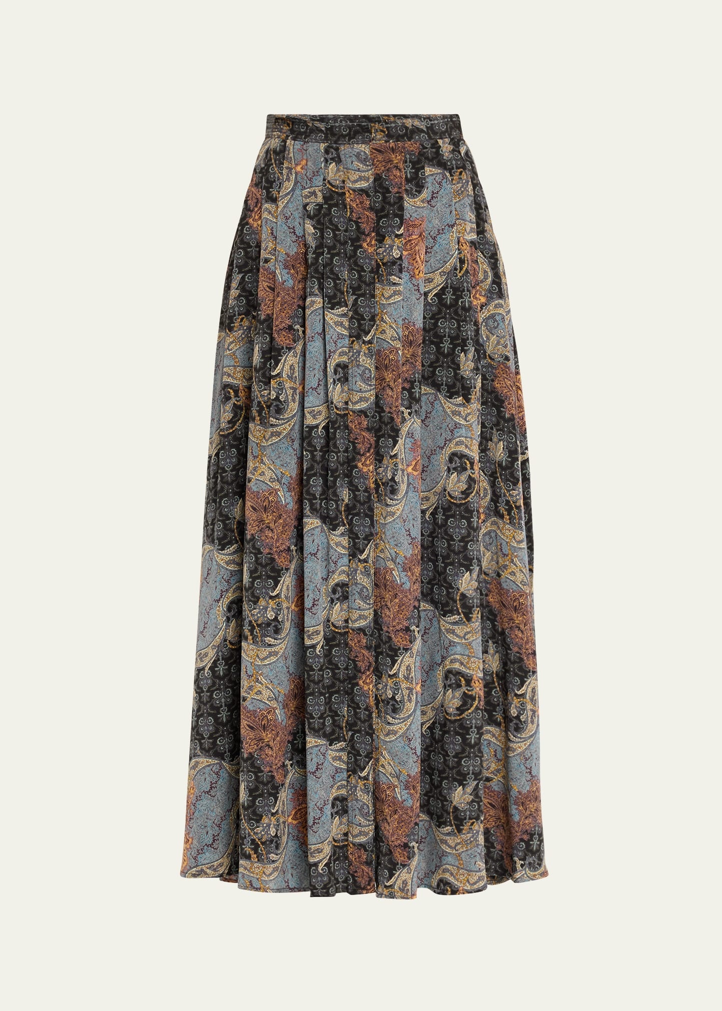 Vanna Gathered Silk Maxi Skirt - 1