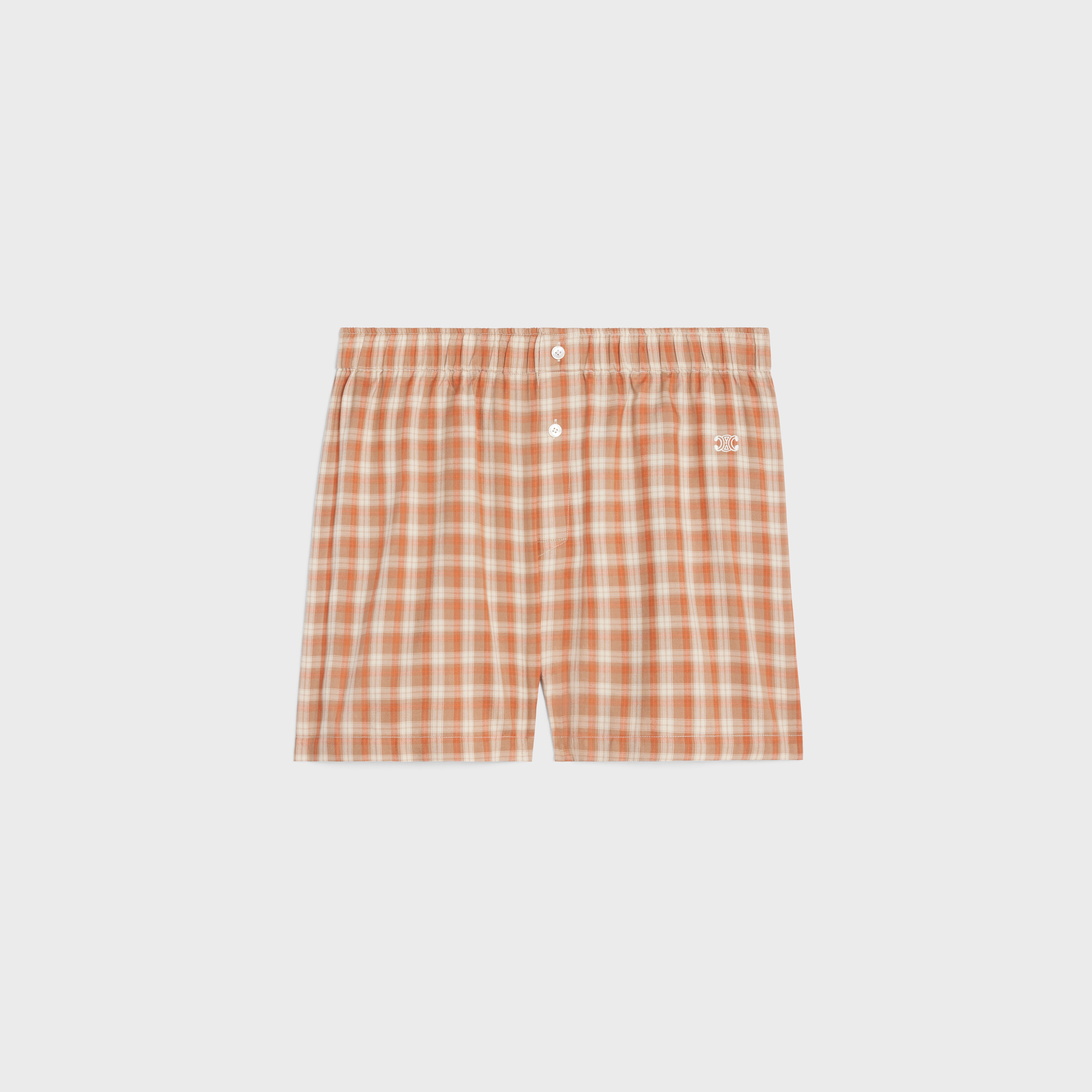 boxer shorts in check silk - 1