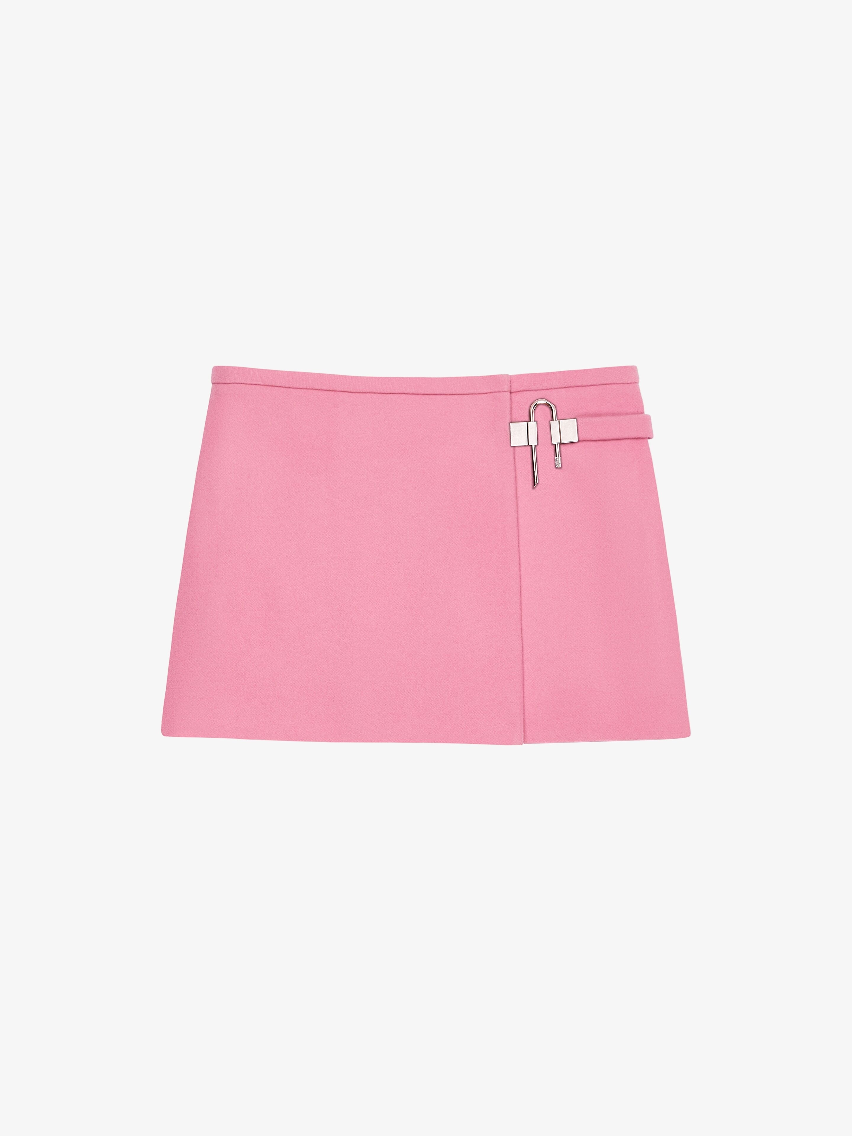 MINI WRAP SKIRT IN WOOL WITH U-LOCK CLOSING - 1
