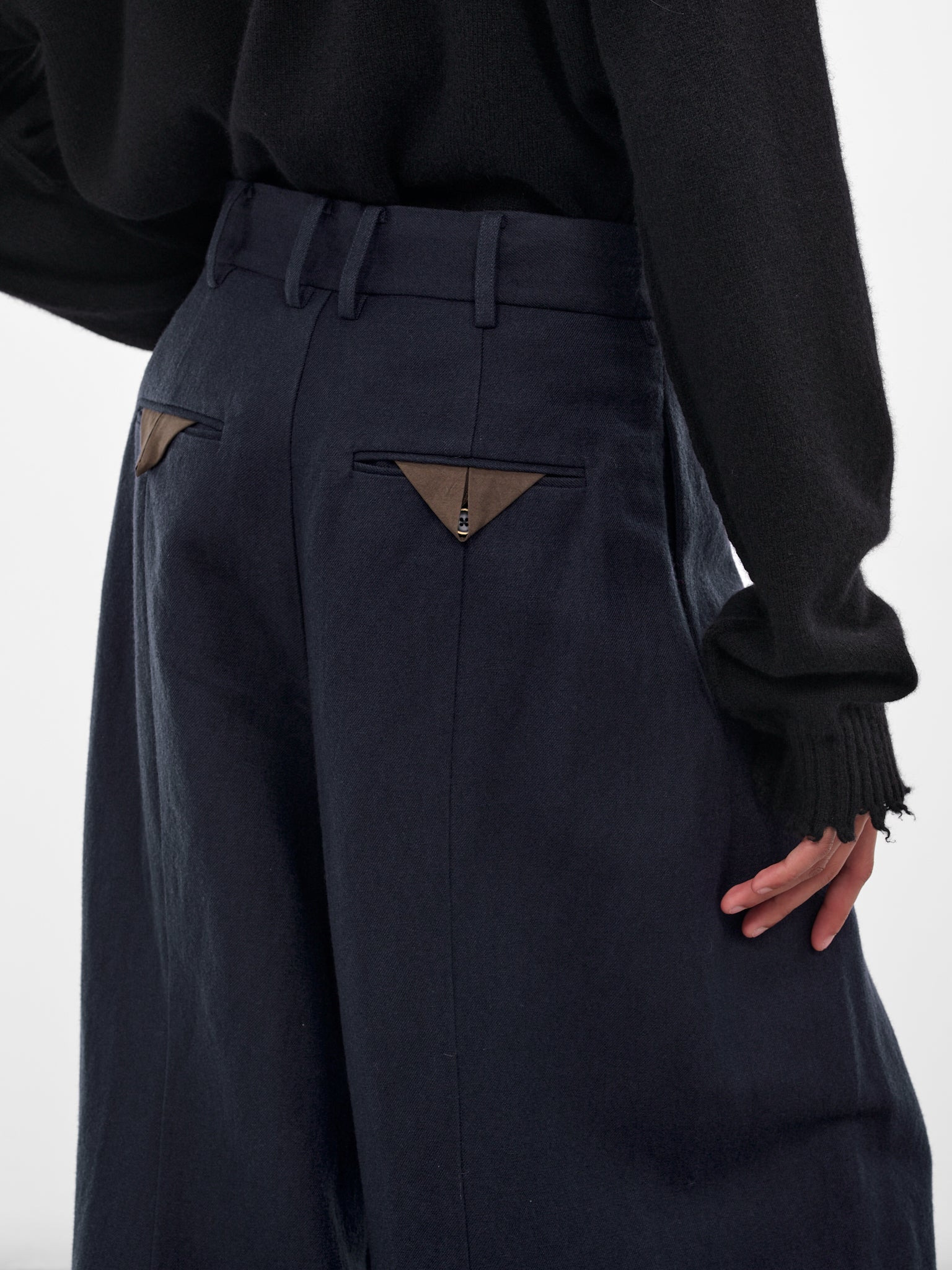 Navy Paw Wide Tailored Trousers - 5