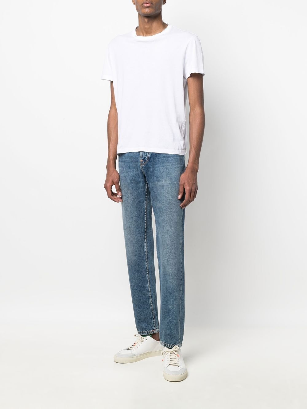 stonewashed straight-leg jeans - 2