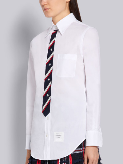 Thom Browne White Cotton Poplin Trompe L'Oeil Necktie Embroidered Classic Shirt outlook