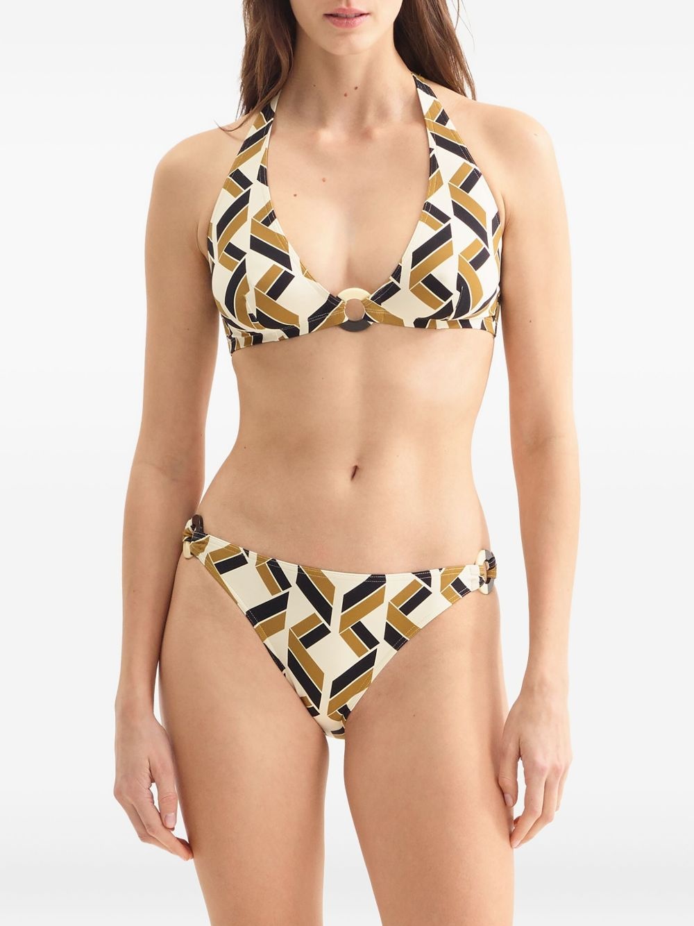 Dimension geometric-print triangle bikini top - 4