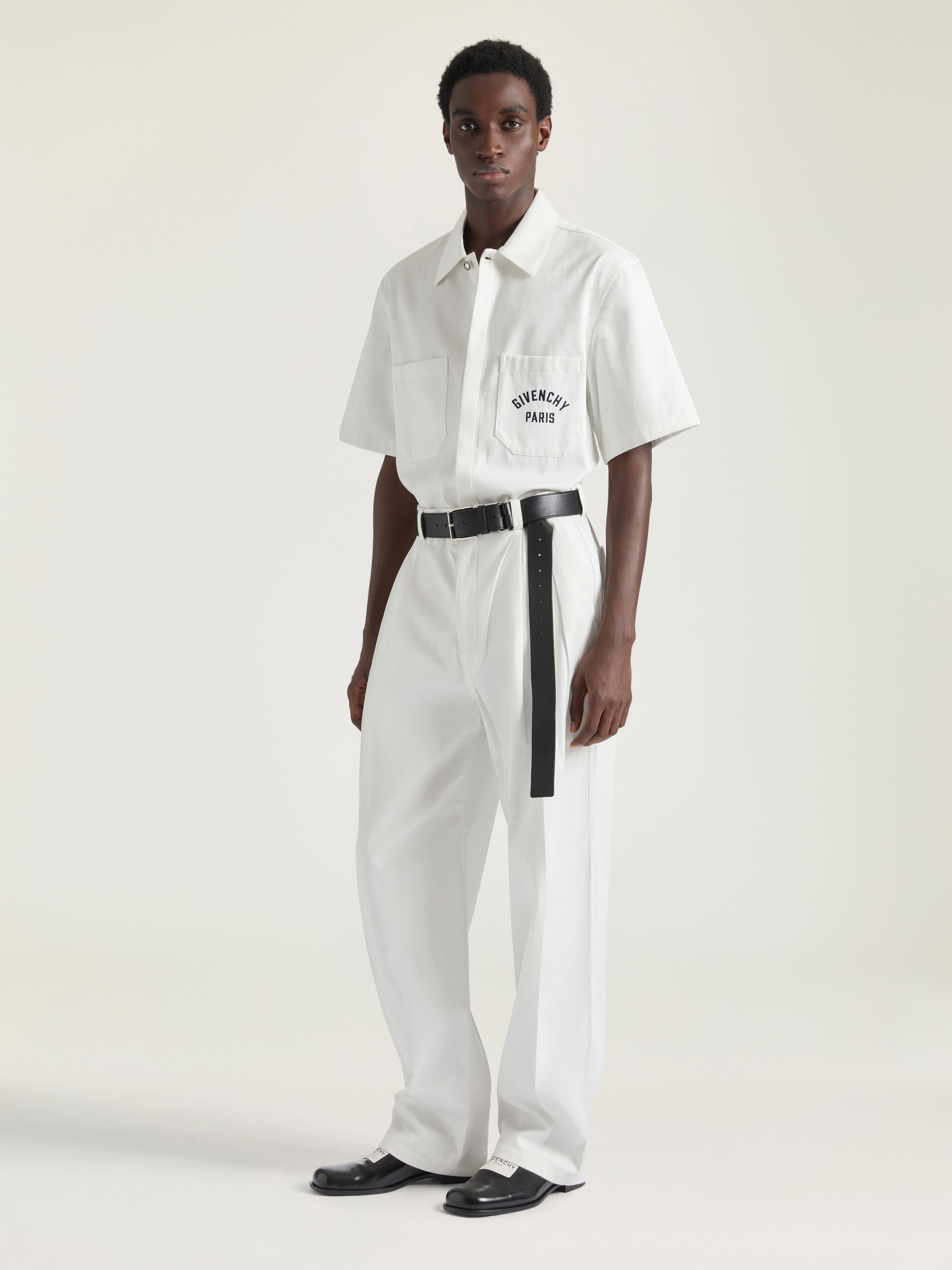 SHIRT IN COTTON WITH GIVENCHY PARIS EMBROIDERY - 2