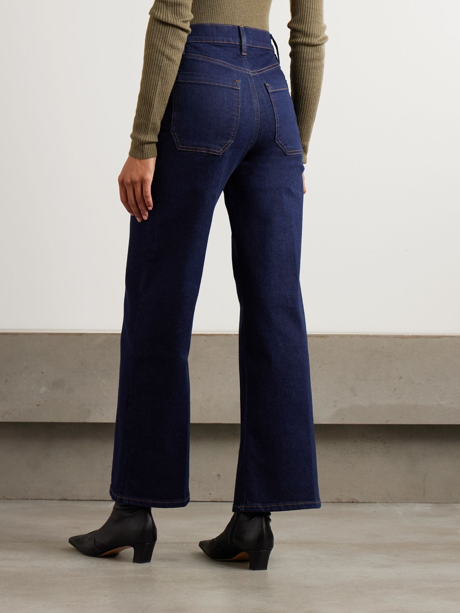Le Slim Palazzo Modernist Pocket high-rise wide-leg jeans Dark denim - 4