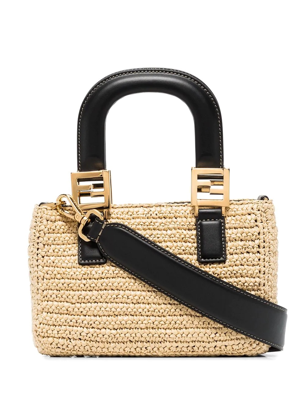  FF raffia mini tote bag - 1