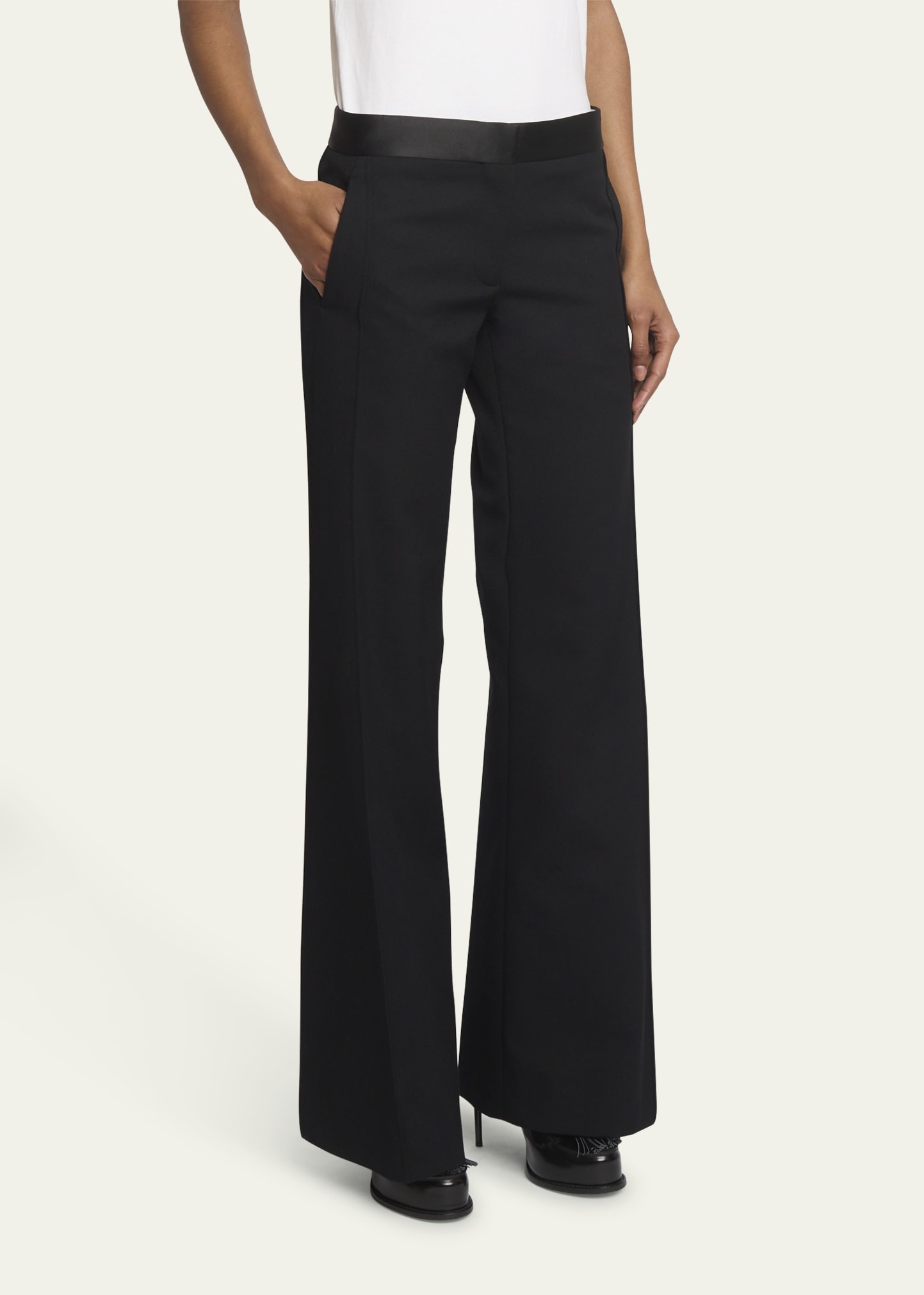 Mid-Rise Side Panel Straight-Leg Trousers - 4