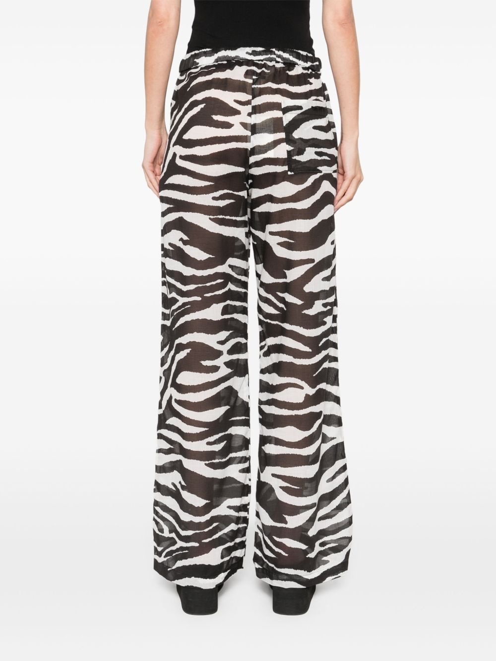 zebra-print sheer trousers - 4