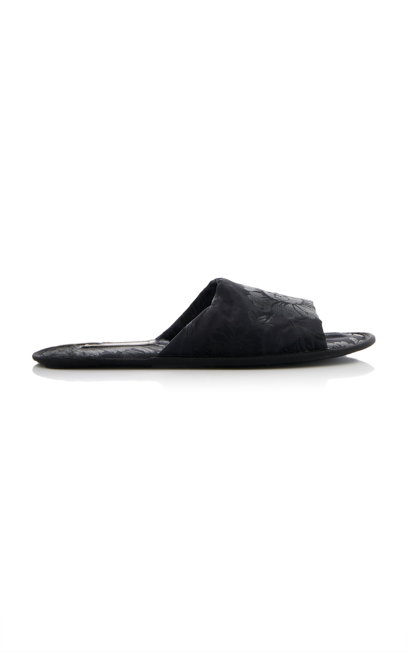 Frances Silk Jacquard Slippers black - 1