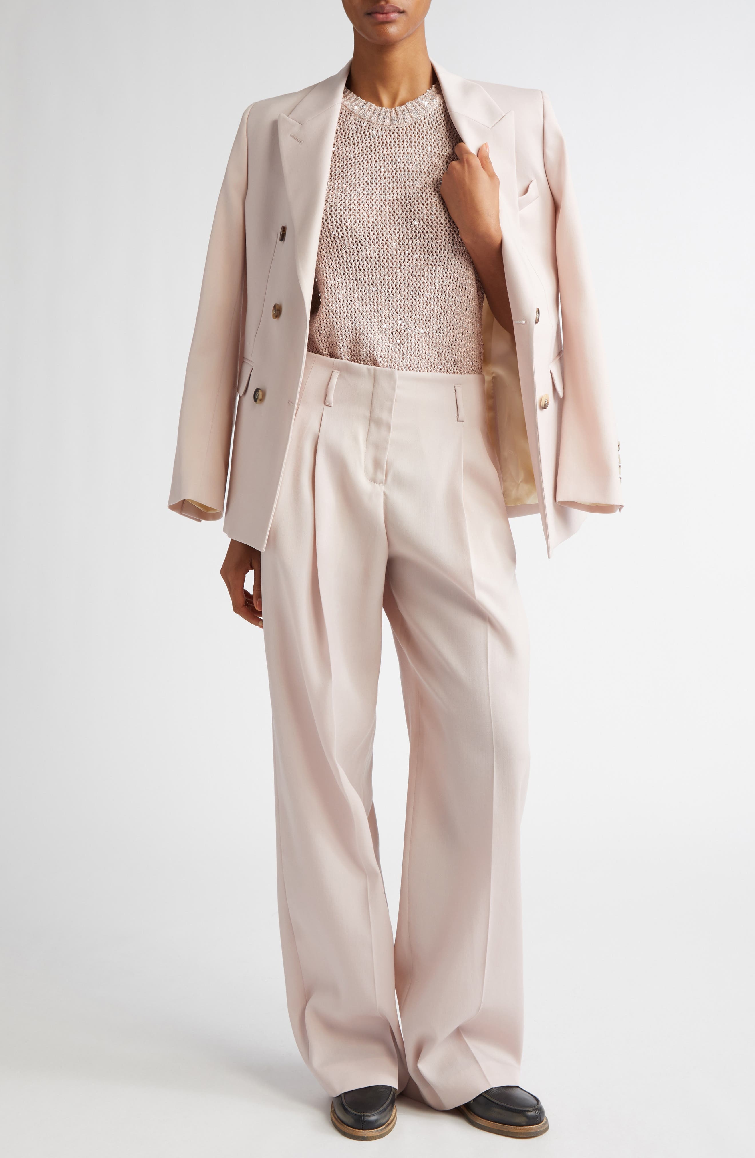Golden Goose Pleated Hollywood Waist Pants in Shadow Gray at Nordstrom - 8