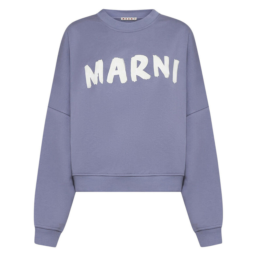 Marni Logo Crewneck Sweatshirt in Shadow - 5