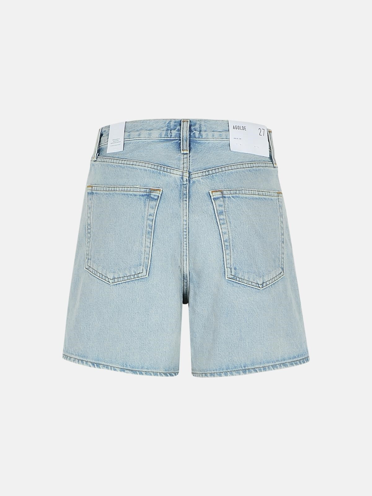 LIGHT BLUE DENIM SHORTS - 3