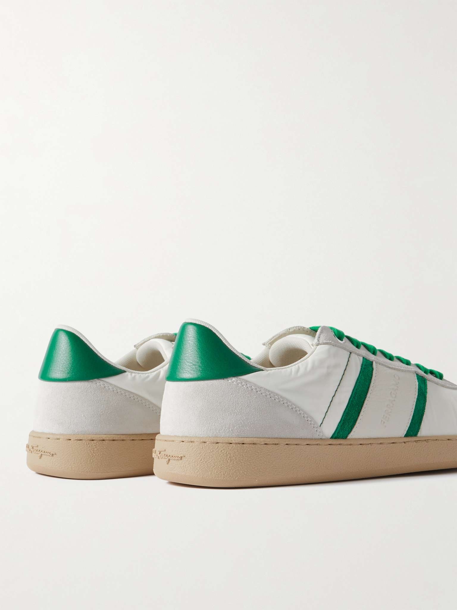 Leather-Trimmed Suede and Shell Sneakers - 5