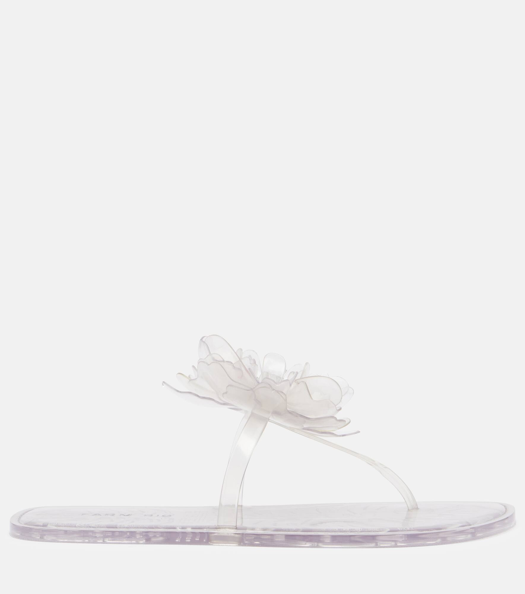 Floral-appliqué thong sandals - 4