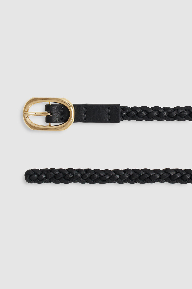 Small Double Signature Link Belt Braided - Black 5