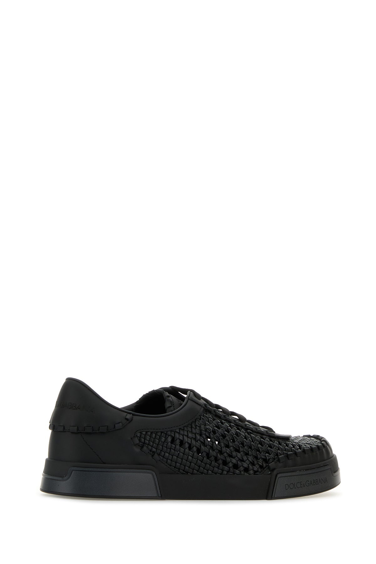 Black leather Portofino sneakers - 3
