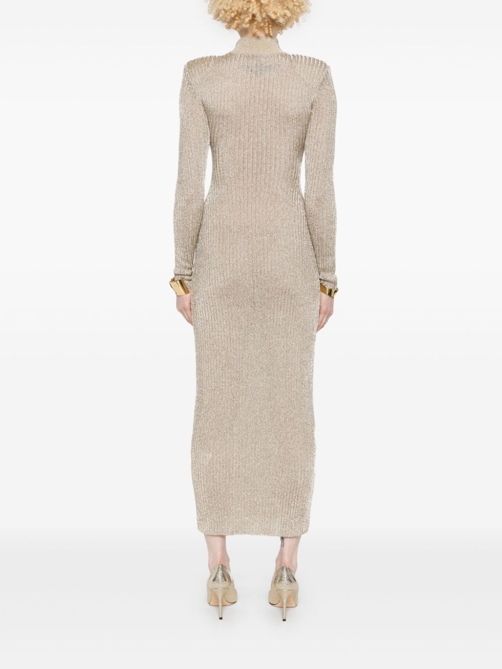 lurex knitted maxi dress - 4
