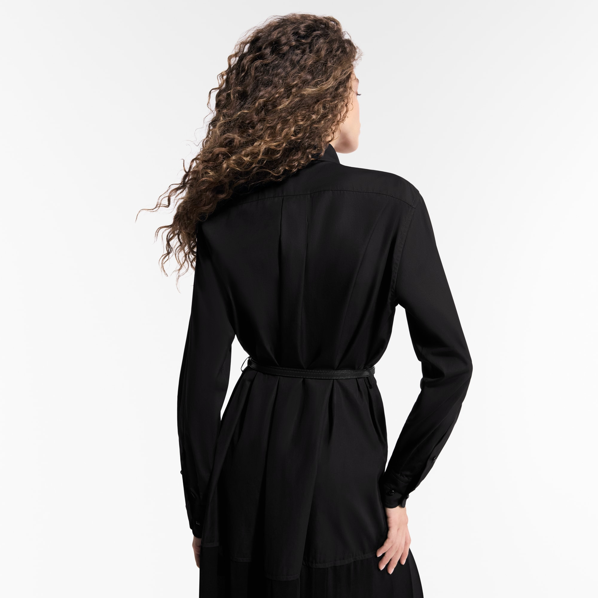 Sheer Insert Shirt Dress - 5
