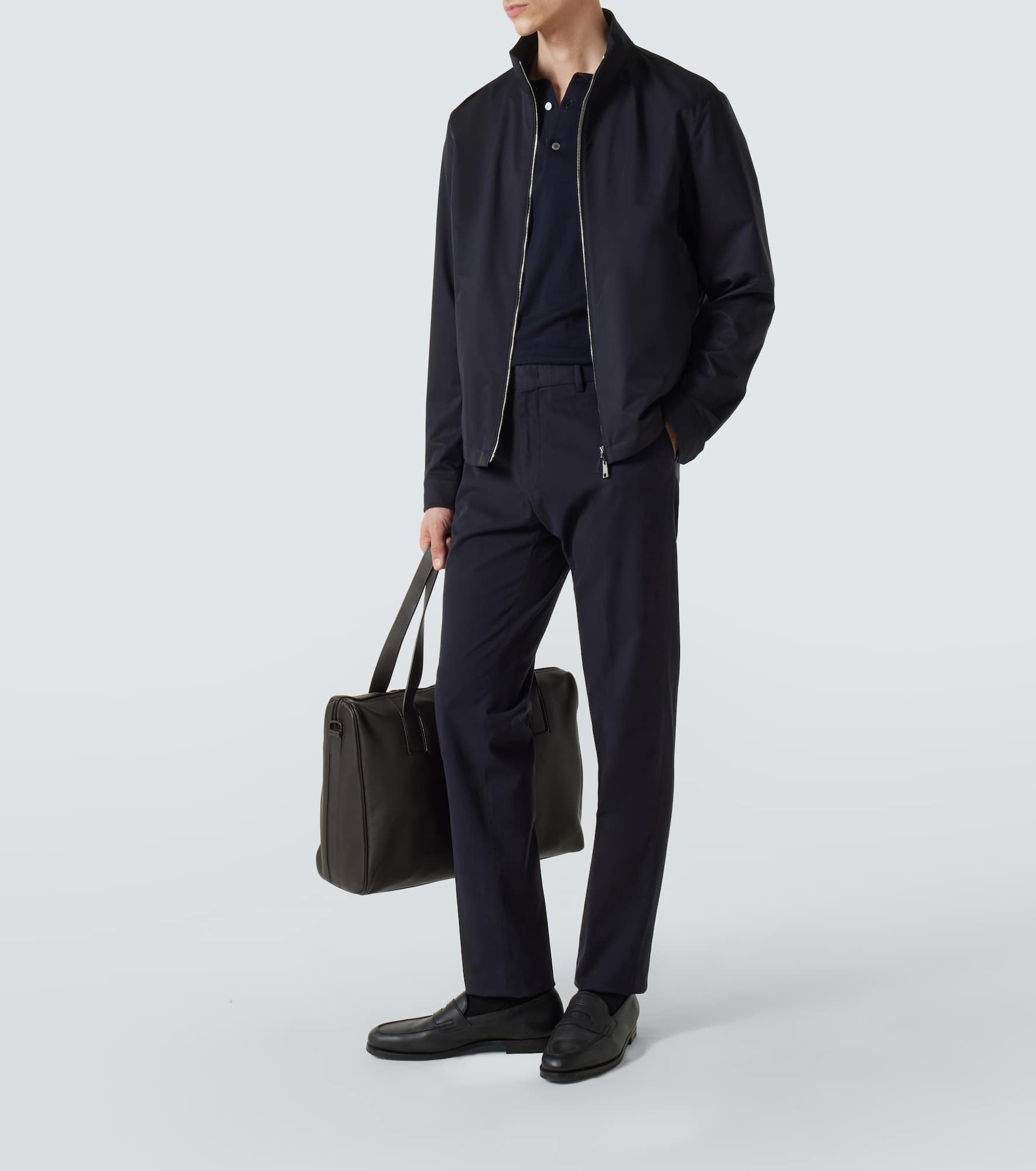 Cotton-blend straight pants - 2
